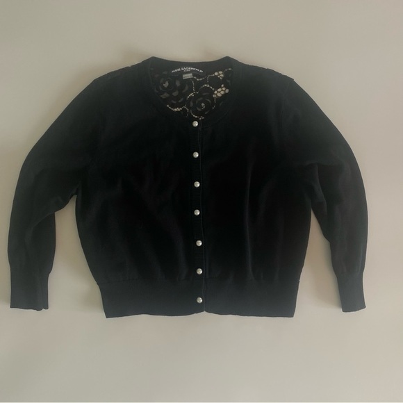 Karl Lagerfeld Black Lace Cardigan - Picture 3 of 8